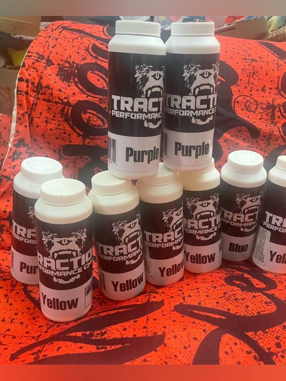 Lot of 9 Traction Performance Gym Chalk Gymnastics Weight Lifting Purple Yellow